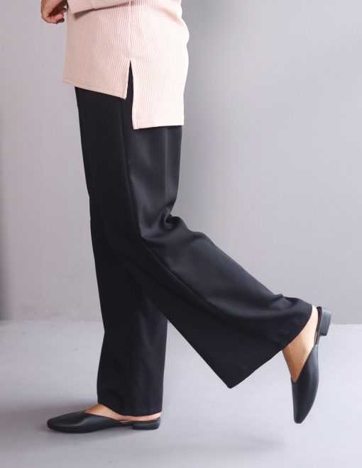 Cotton Wide Pants 2.0 in Black - Image 4